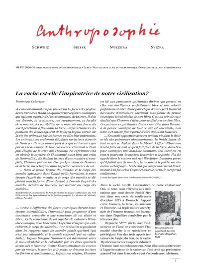 Anthroposophie Suisse – juillet/août 2026
